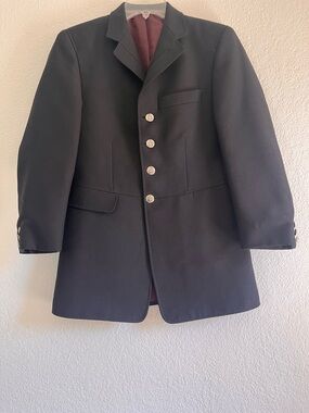 Cavallo Black Blazer Silver Buttons USA Size 34 Small Womens Riding Show Jacket